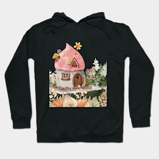 Simple Beautiful Watercolor Pink House Art Hoodie